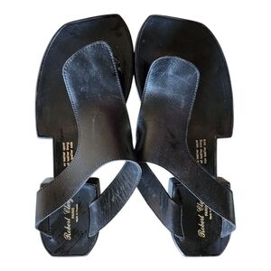Robert Clergerie Strappy Sandals Black Calfskin SZ 8 Womens Slide Platform